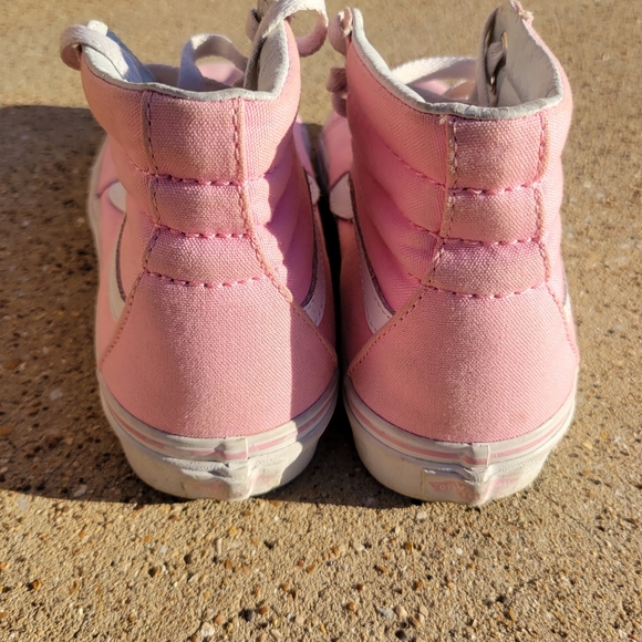 Vans Pink Hi Top Shoes sz 5.0 - Picture 7 of 9